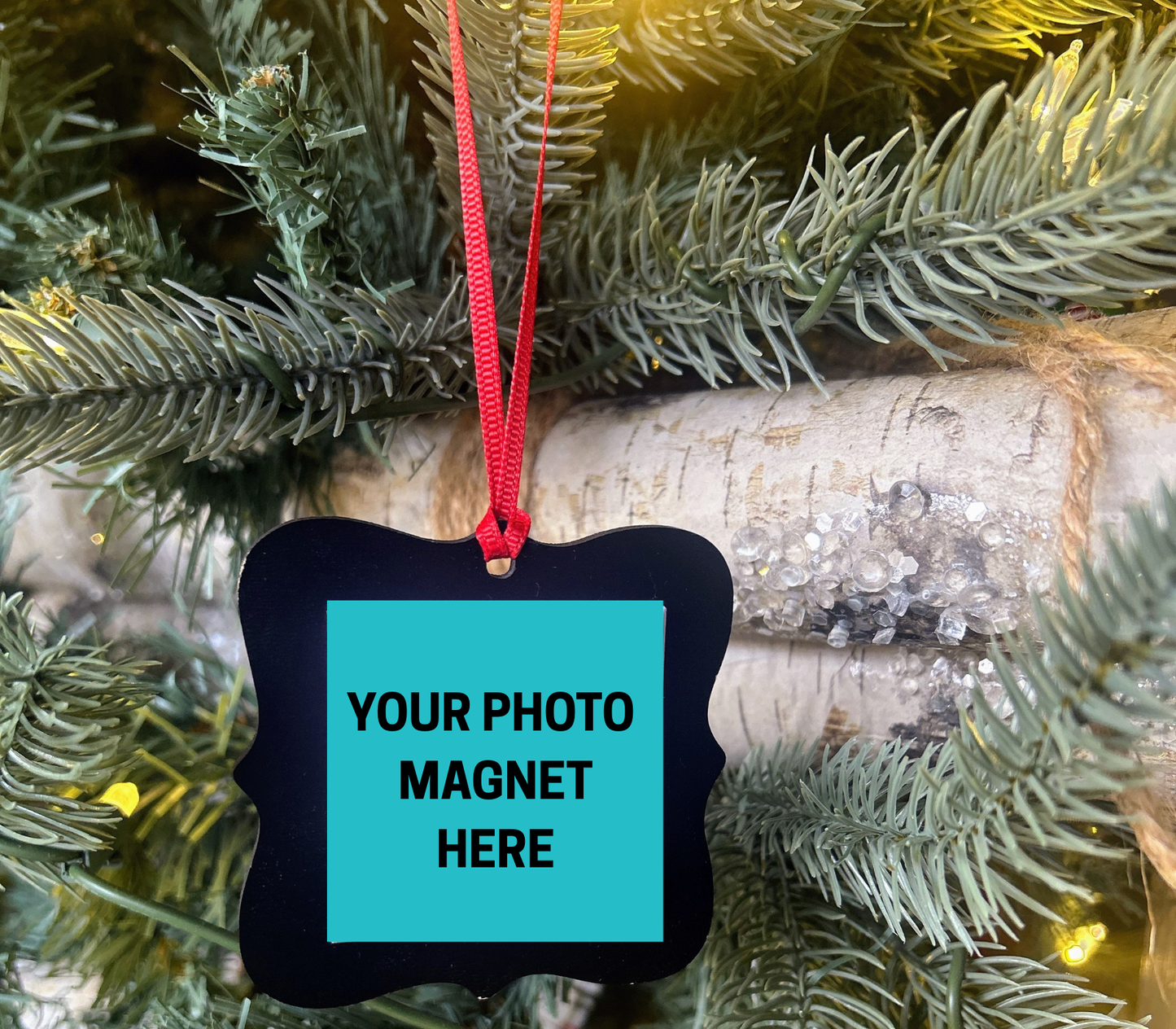 Custom decorative ornament designed for a 2x2 magnet